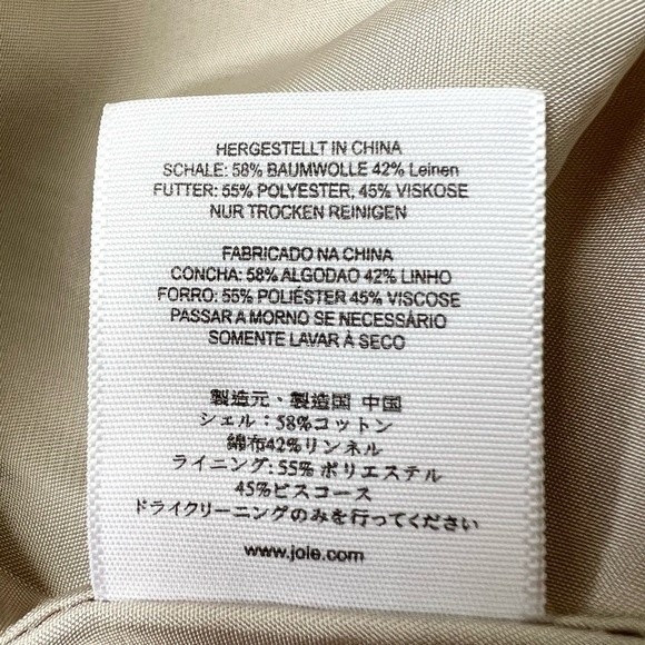 Joie Cotton Linen Tan Trench Coat L Jacket - Picture 7 of 11